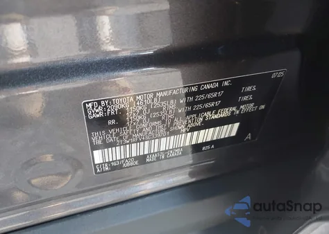 2025 Toyota Rav4 Xle из США, поврежденный, VIN 2T3W1RFV4SC339701